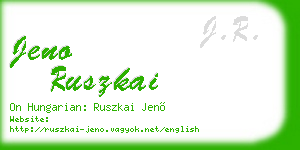 jeno ruszkai business card